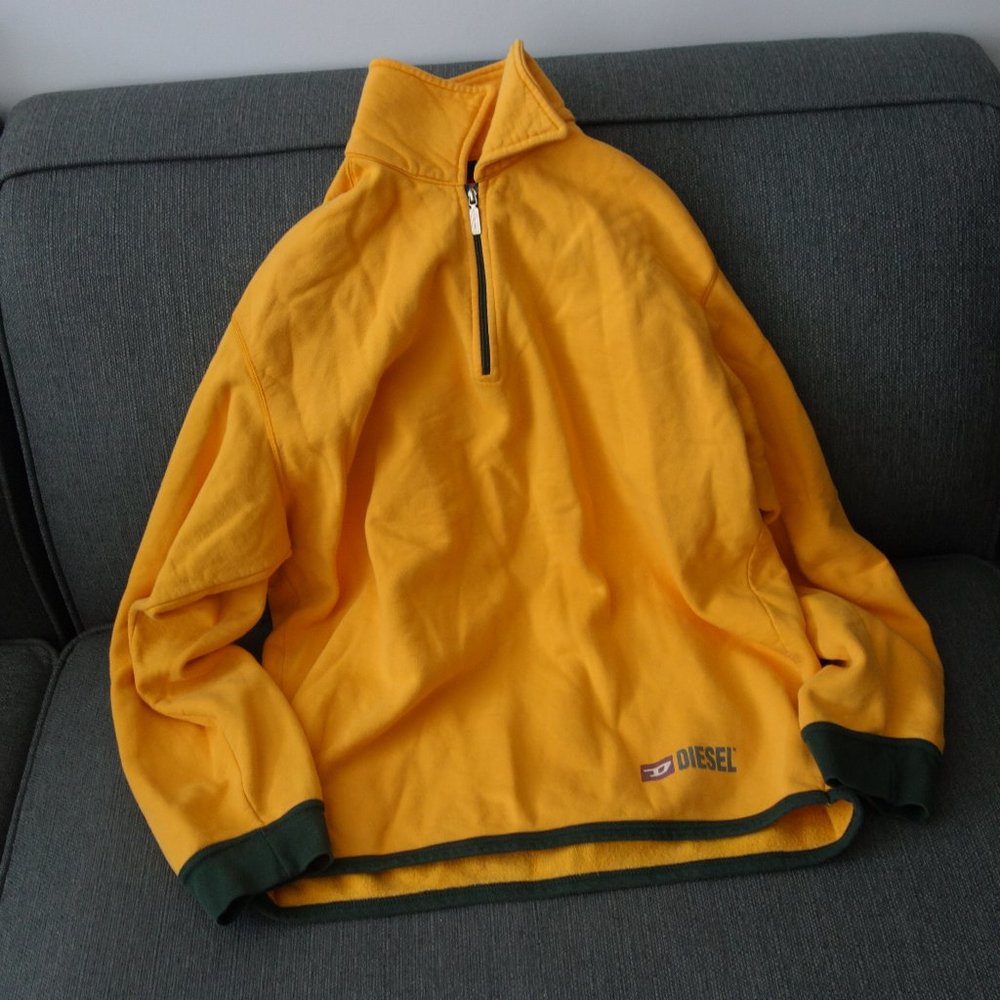 Diesel Orange & Green Made in Greece 100% Cotton Sweatshirt Size M